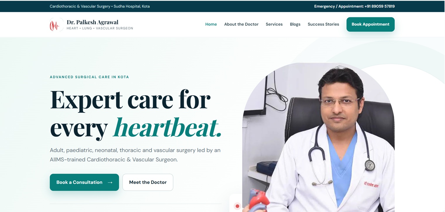 Dr. Palkesh Agrawal website screenshot